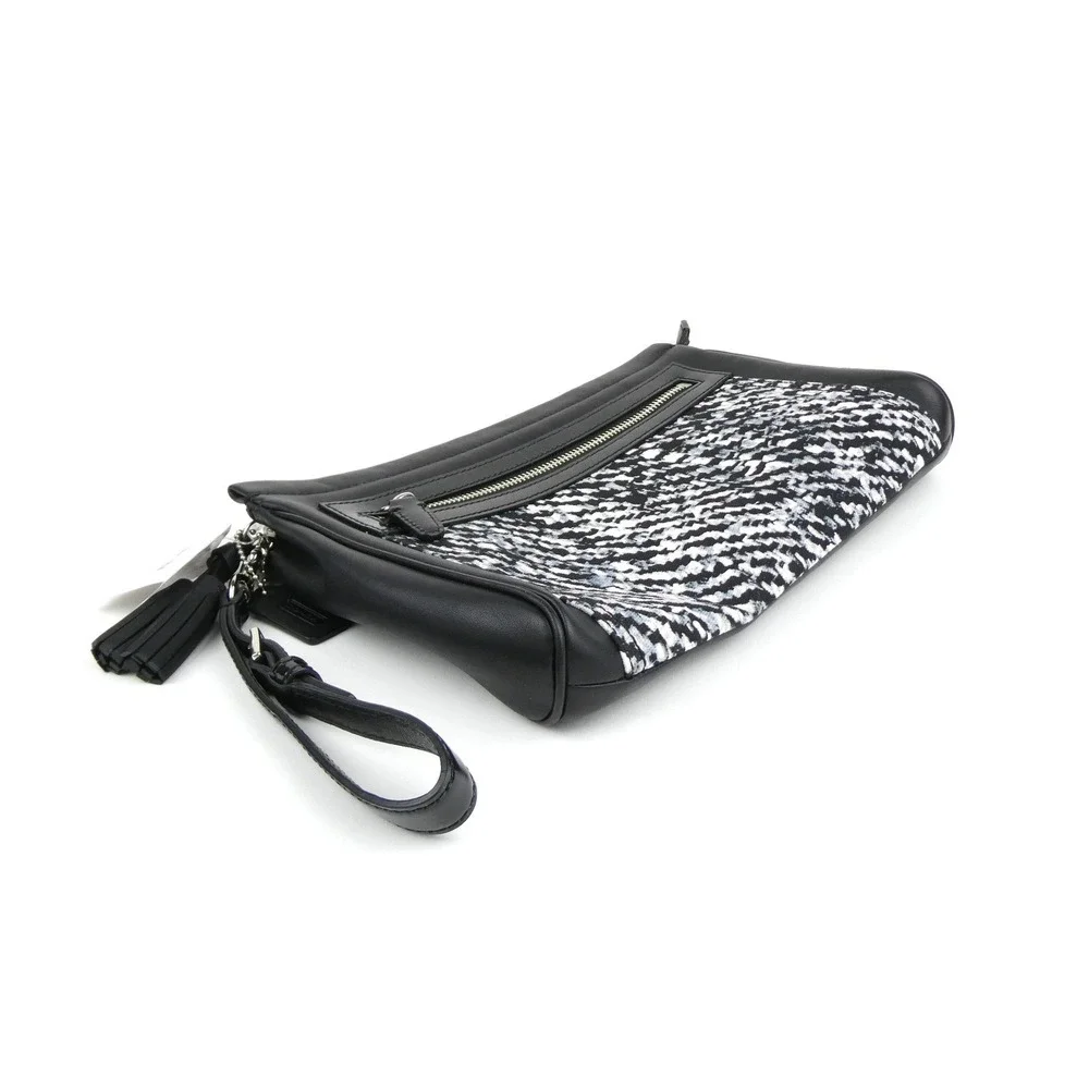 Coach Leg Ivory Multi Dongl Print Large‎ Clutch NWT 50031